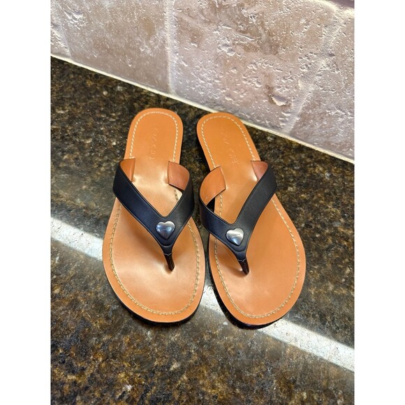 Coach Shoes - Coach Ellis Thong Sandals Black Size 6 EUC